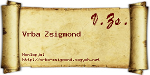 Vrba Zsigmond névjegykártya