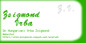 zsigmond vrba business card